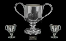 George III Two Handle Sterling Silver Trophy Cup.