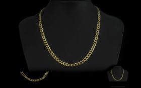 Unisex 9ct Gold Hollow Curb Necklace From Goldsmiths Jewellers. In As New Condition. Hallmarked