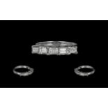 Ladies 18ct White Gold Attractive and Contemporary 5 Stone Diamond Set Ring. Full Hallmark to Shank.