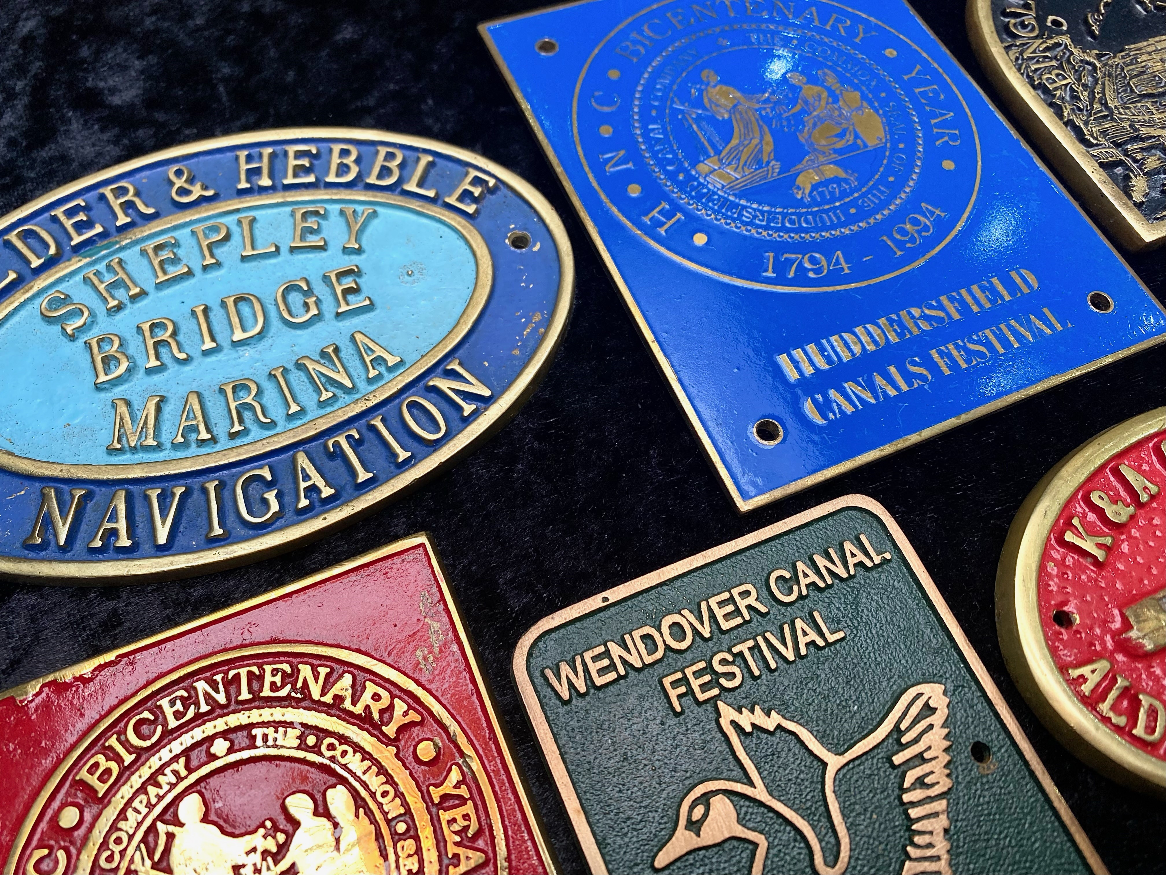 Box of Metal Canal & Lock Plaques, including Huddersfield Canals Festival, Bingley Five Rise Locks, - Image 3 of 3