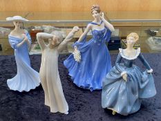 Collection of Porcelain Figures, comprising Royal Worcester 'Moonlight & Roses' limited edition No.