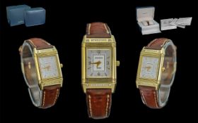 Jaeger-Le-Coultre Classique Ladies 18ct Gold and Diamond Set 'Reverso' Wristwatch, ref.no. 260.1.
