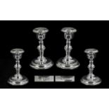 Edwardian Period Pair of Sterling Silver Candlesticks of Small Proportions,