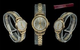 Ladies 1950's Tudor Rolex 17 Jewels Rubies - 9ct Gold Cased Mechanical Wrist Watch,