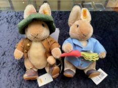 Two Steiff Beatrix Potter Toys, comprising Peter Rabbit No. 660481, and Benjamin Bunny No. 661235.
