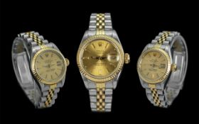 Rolex - Oyster Perpetual Date Just/ Chronometer 18ct Gold and Steel Ladies Wristwatch,