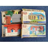 Two Vintage Boxed Toys, comprising Cowshed Clip Together Toy, for toy farm, in original box,