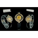 Chopard Geneve Ladies Happy Diamonds Icons 18ct Gold Diamond Set Quartz Wrist Watch. Marked 18ct.