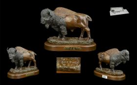 Studio West Donald Begg - Signed Fine Quality Bronze Sculpture of an American Buffalo,