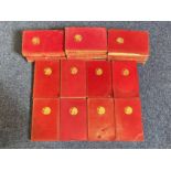 Set of Antique Rudyard Kipling Books, all red covers, 21 in total.