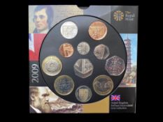 The Royal Mint Sought After Year - 2009 United Kingdom Brilliant Uncirculated Coin Collection.