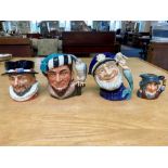 Collection of Royal Doulton Character Jugs, comprising The Falconer D6533, Beefeater D6206,