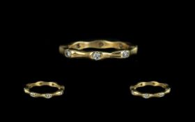 18ct Gold Diamond Full Eternity Ring, set with round modern brilliant cut diamonds. Unmarked,