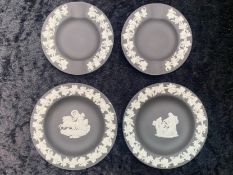 Wedgwood Black Jasper Ware Round Sweet Dishes 4 in total. All in very good condition with original