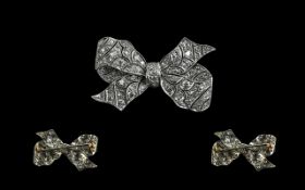 Edwardian Period 1902 - 1910 Ladies 18ct White Gold and Platinum Diamond Set Exquisite Brooch In