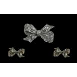 Edwardian Period 1902 - 1910 Ladies 18ct White Gold and Platinum Diamond Set Exquisite Brooch In