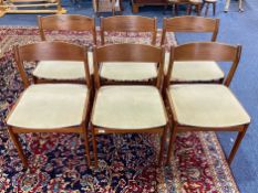 Six Teak Mid Century Danish Chairs, designed by Erik Kirkegaard.