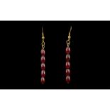 Cherry Amber Pair of Drop Earrings,