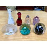 Collection of Lovely Glass Paperweights, including a Caithness 'Cauldron' paperweight,