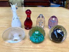 Collection of Lovely Glass Paperweights, including a Caithness 'Cauldron' paperweight,