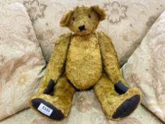 Early 20th Century Jointed Straw Filled Teddy Bear.