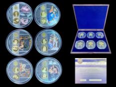 Windsor Mint - Collection of 6 Vatican Coin Set, In Its Original Wooden Case and In MInt Condition,