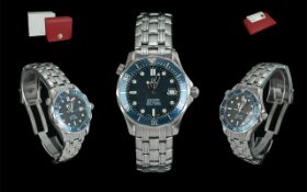 Omega Gent's Iconic Seamaster Professional Diver's Stainless Steel Wristwatch with many feature,