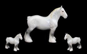 Beswick Hand Painted Horse Figure ' Shire Mare ' Model No 818, Designer A. Gredington. Issued 1961 -