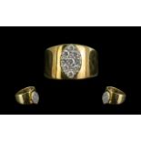 14ct Gold Attractive Diamond Set Dress Ring, marked 14ct to interior of shank,