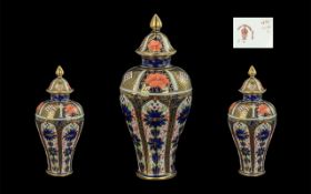 Royal Crown Derby Old Imari 1128 Pattern Lidded Vase. Lovely quality lidded vase.
