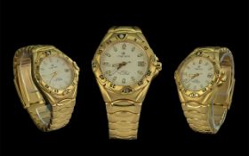 Oskar Emil Aspen Mens 23ct Gold Plated / Steel Automatic 21 Jewels Wrist Watch. Serial No 6250.