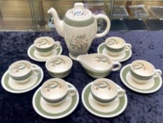 Grindley Tea Set 'Green Gables', comprising a teapot, milk jug, sugar bowl,