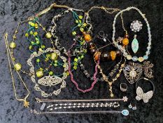Box of Quality Costume Jewellery, comprising Swarovski crystal pendant and matching earrings, an
