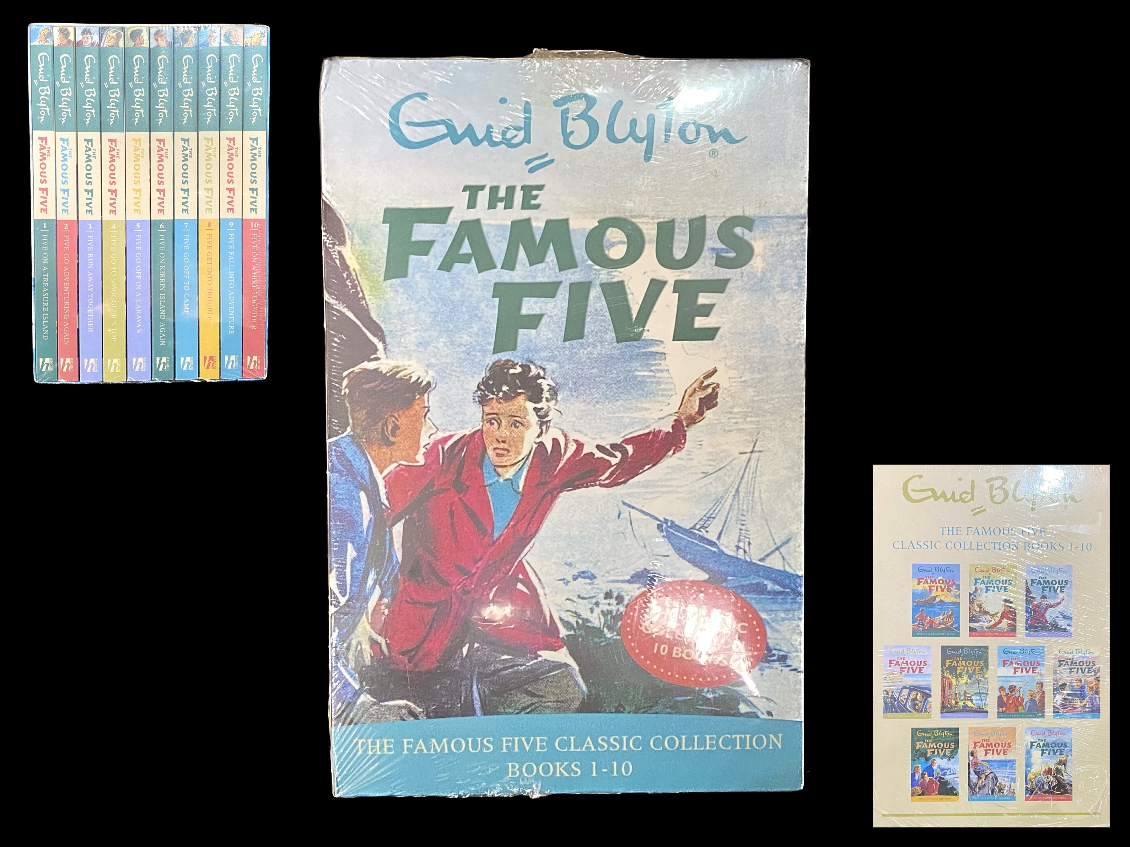 Boxed Set of Enid Blyton 'The Famous Five', ten volumes in total, in sealed box, unused.