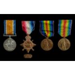 World War I Military Medals ( 4 ) Named - Awarded to 2902.7 PTE J.W. Wishart, Gord Highrs.