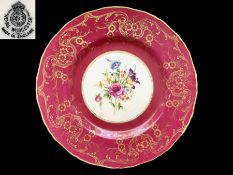 Antique Royal Worcester Plate, No. 2528, 10.5" diameter. Hand painted.