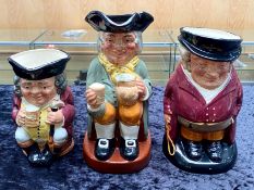 A Collection of Character Jugs including Royal Doulton Happy John, 8.