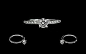 18ct White Gold Superb Quality Diamond Set Dress Ring.