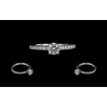 18ct White Gold Superb Quality Diamond Set Dress Ring.