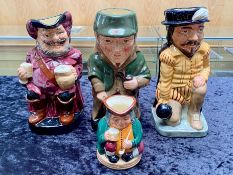 A Collection of Character Jugs including Falstaff, Royal Doulton Sherlock Holmes D6661,