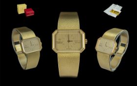 Omega De Ville 18ct Yellow Gold Mechanical Wind Wristwatch with fine mesh bracelet, ref.no.