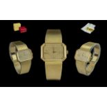 Omega De Ville 18ct Yellow Gold Mechanical Wind Wristwatch with fine mesh bracelet, ref.no.
