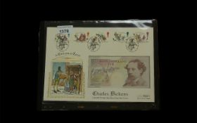 Limited Edition Charles Dickens Stamp First Day Cover with uncirculated G Kentfield £10 note.