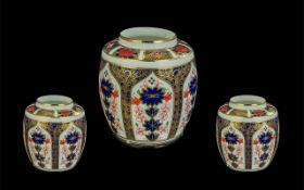 Royal Crown Derby Hand Painted Old Imari Pattern Gold Banded Small Vase. Pattern No 1128, Date 1993.