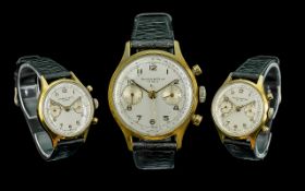 Baume & Mercier Vintage Gent's Gold on Steel Mechanical Wind Incabloc Chronograph Wristwatch with