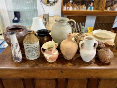 Two Boxes of Stoneware, comprising pots,