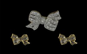 18ct Gold Attractive Diamond Set Brooch