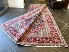 Large Blue Ground Persian Kashan Carpet,