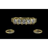 Ladies 18ct Gold Attractive and Well Designed Five Stone Diamond Set Ring,