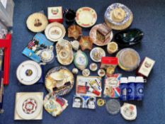 Good Mixed Boxed Lot comprising assorted carnival glass, lots of Coronation Commemorative items, old